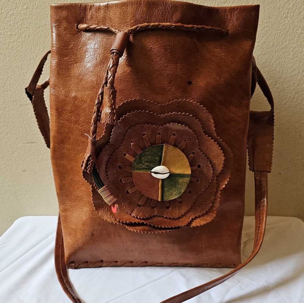 GUC~Handmade Genuine Leather, hand stitched and well crafted shoulder bag.